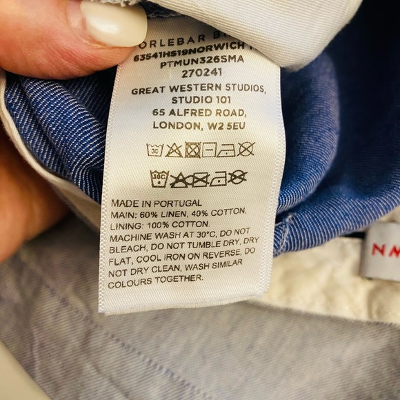 Orlebar Brown Men's Blue Linen Shorts - Picture 5 of 6